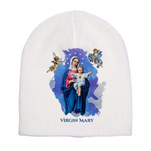 Virgin Mary Angel Religious Gift Art Short Acrylic Beanie