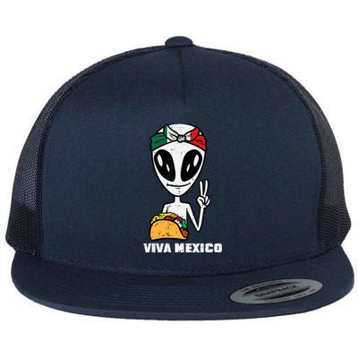 Viva Mexico Alien Cinco De Mayo Mexican Independence Day Flat Bill Trucker Hat