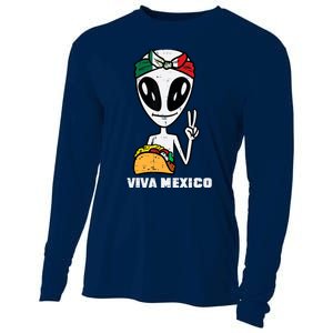 Viva Mexico Alien Cinco De Mayo Mexican Independence Day Cooling Performance Long Sleeve Crew