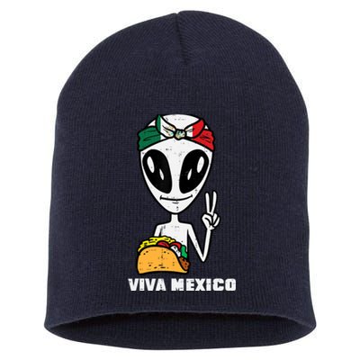 Viva Mexico Alien Cinco De Mayo Mexican Independence Day Short Acrylic Beanie