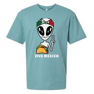 Viva Mexico Alien Cinco De Mayo Mexican Independence Day Sueded Cloud Jersey T-Shirt