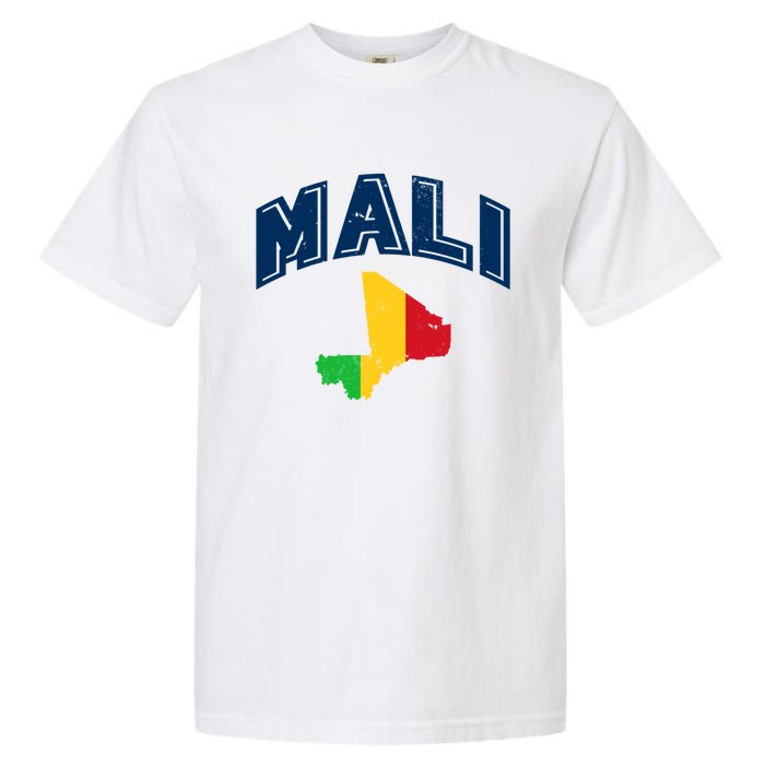 Vintage Mali Athletic Map And Flag Garment-Dyed Heavyweight T-Shirt