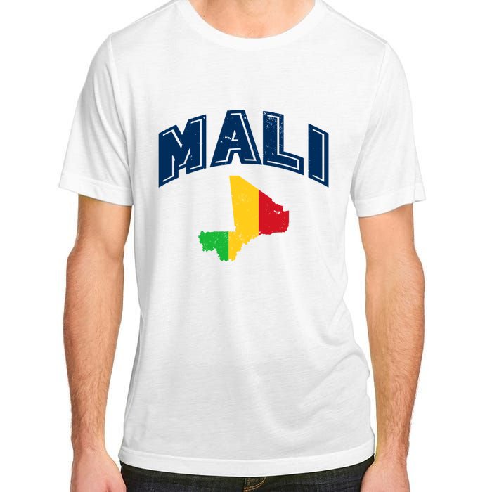 Vintage Mali Athletic Map And Flag Adult ChromaSoft Performance T-Shirt