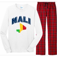 Vintage Mali Athletic Map And Flag Long Sleeve Pajama Set