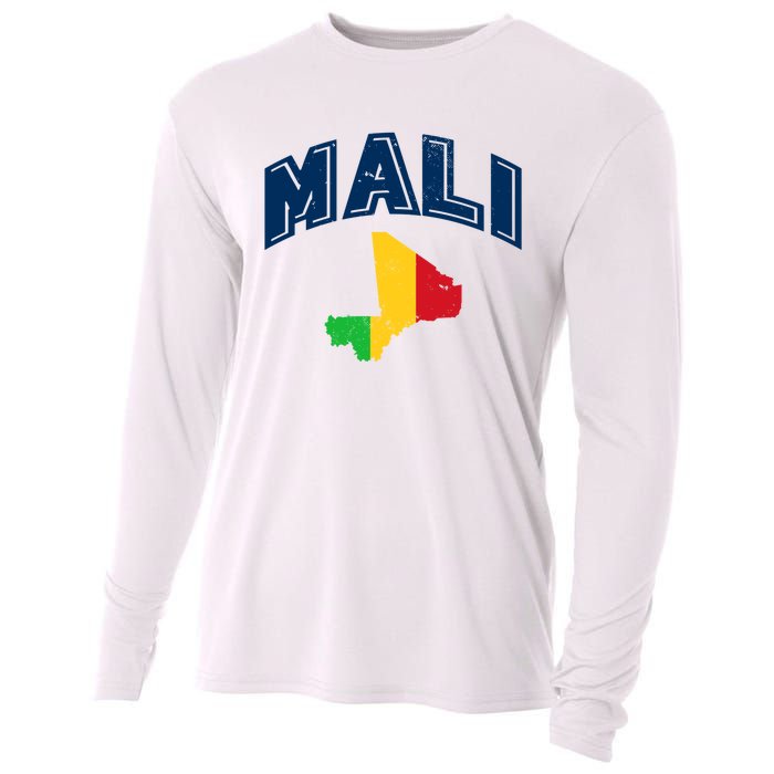 Vintage Mali Athletic Map And Flag Cooling Performance Long Sleeve Crew