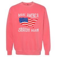 Vintage Make America Straight Again Groovy Garment-Dyed Sweatshirt