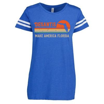 Vintage Make America Florida DeSantis 2024 Election Enza Ladies Jersey Football T-Shirt