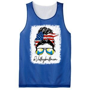 Volleyball Mom American Flag Messy Bun Volleyball Mom Gift Mesh Reversible Basketball Jersey Tank