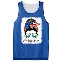 Volleyball Mom American Flag Messy Bun Volleyball Mom Gift Mesh Reversible Basketball Jersey Tank