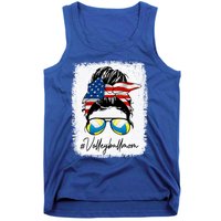 Volleyball Mom American Flag Messy Bun Volleyball Mom Gift Tank Top