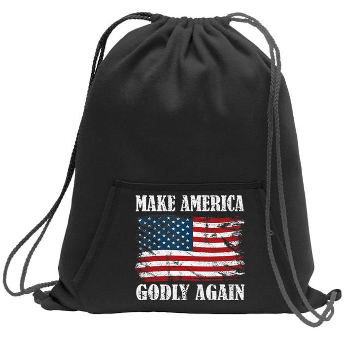 Vintage Make America Godly Again Sweatshirt Cinch Pack Bag