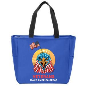 Veterans Make America Great Veterans Day Funny Gift For Melitary Gift Zip Tote Bag