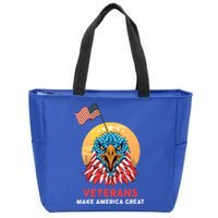 Veterans Make America Great Veterans Day Funny Gift For Melitary Gift Zip Tote Bag