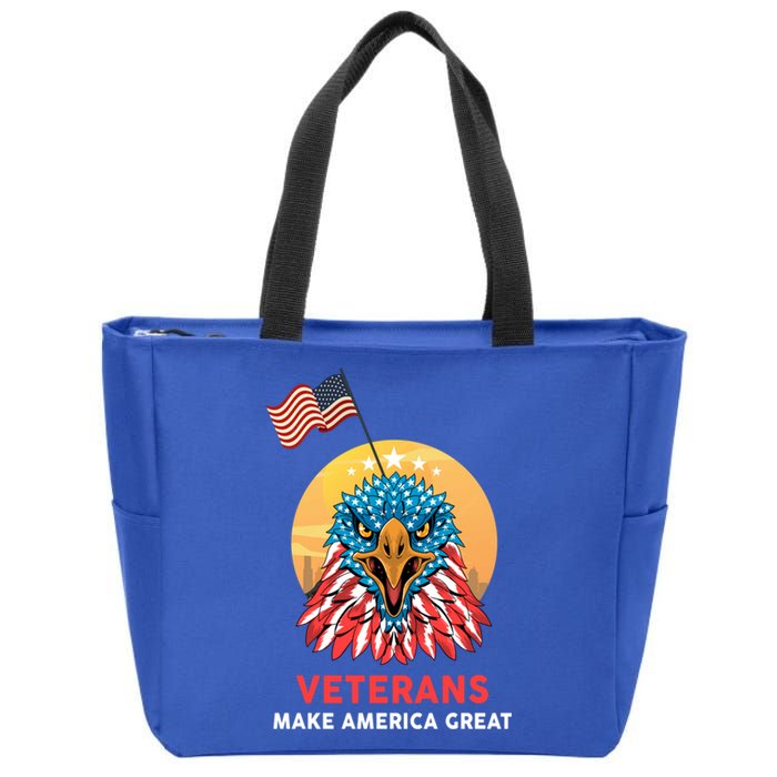 Veterans Make America Great Veterans Day Funny Gift For Melitary Gift Zip Tote Bag