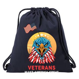 Veterans Make America Great Veterans Day Funny Gift For Melitary Gift Drawstring Bag