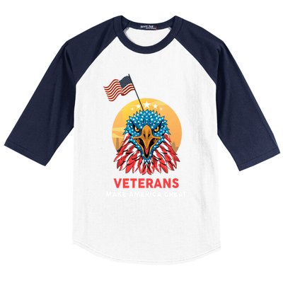 Veterans Make America Great Veterans Day Funny Gift For Melitary Gift Baseball Sleeve Shirt