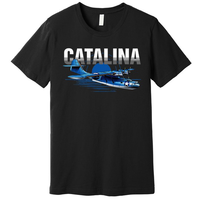 Vintage Military Aviation Flying Boat Premium T-Shirt