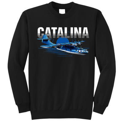 Vintage Military Aviation Flying Boat Tall Sweatshirt