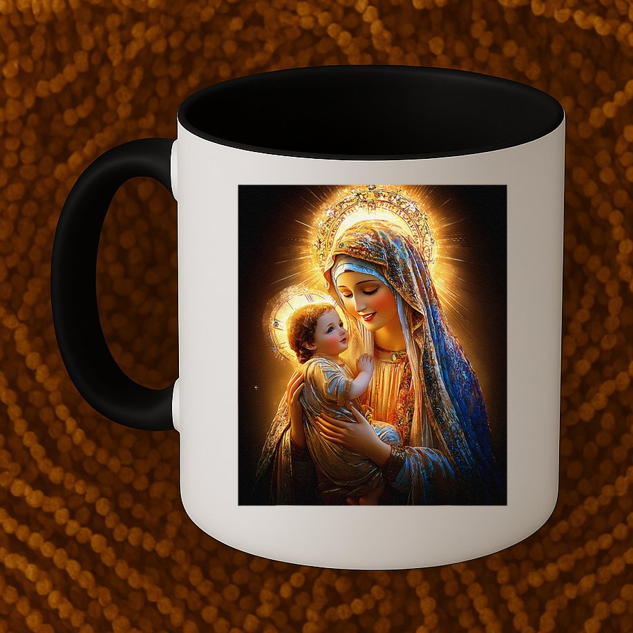 Virgin Mary and Baby Jesus Catholic Madonna and Child Gift Mug