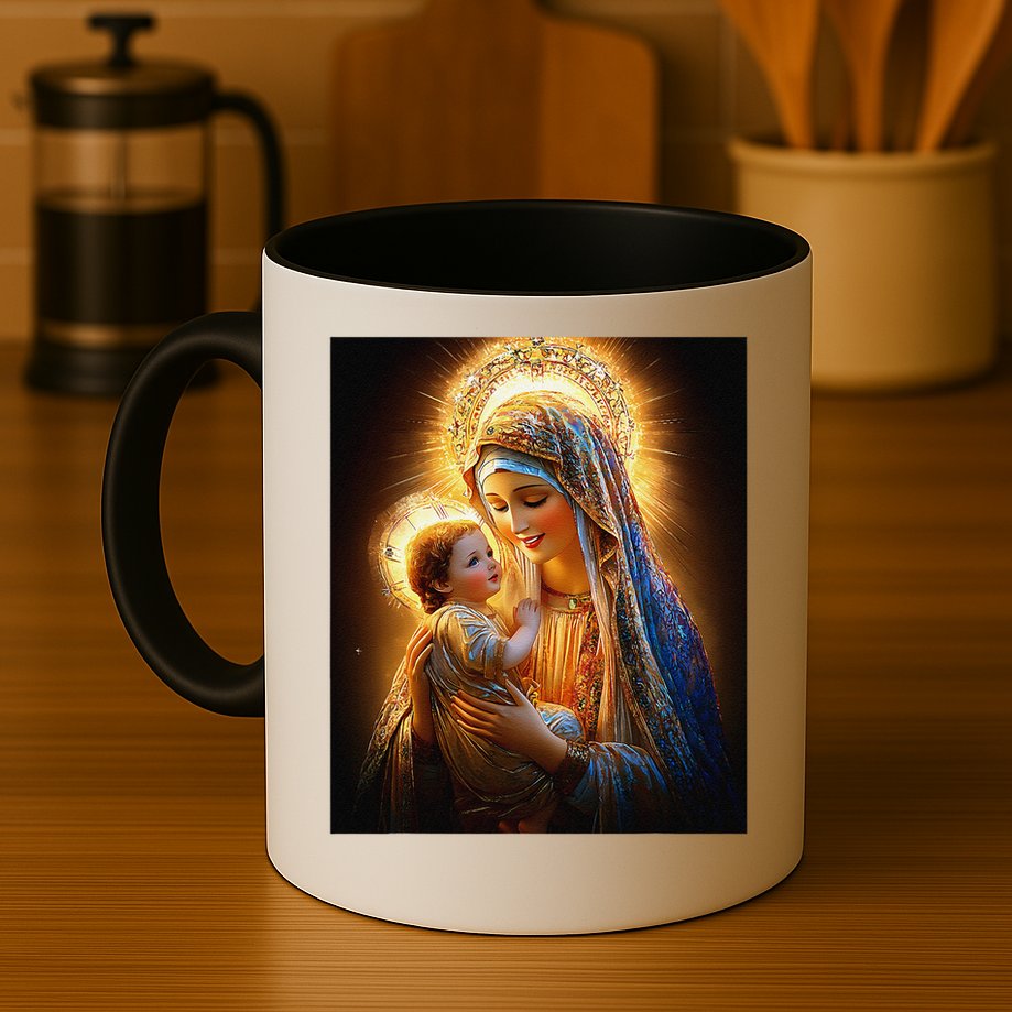 Virgin Mary and Baby Jesus Catholic Madonna and Child Gift Mug