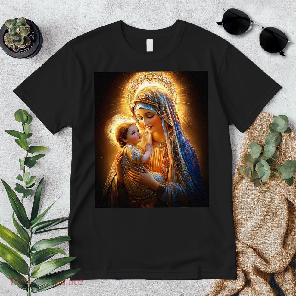 Virgin Mary and Baby Jesus Catholic Madonna and Child Gift Premium T-Shirt