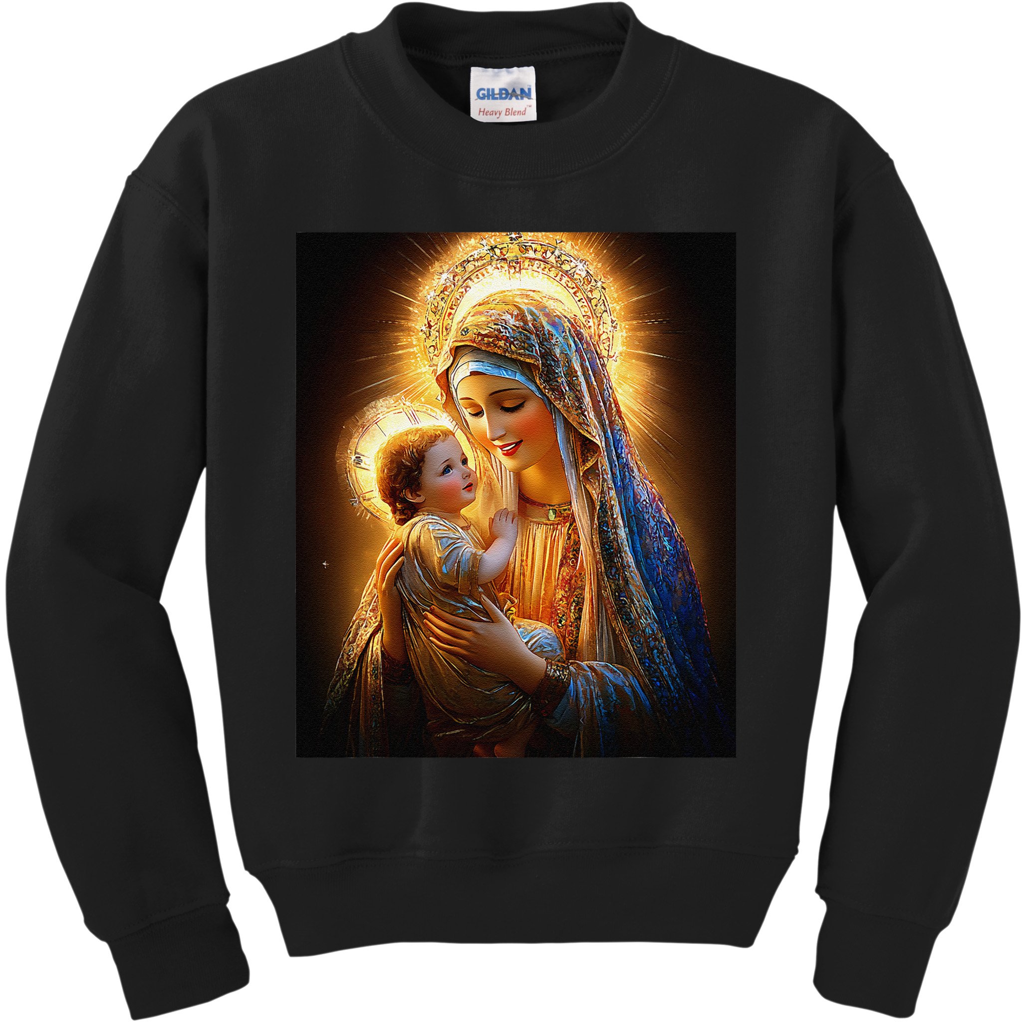 Virgin Mary and Baby Jesus Catholic Madonna and Child Gift Kids Sweatshirt