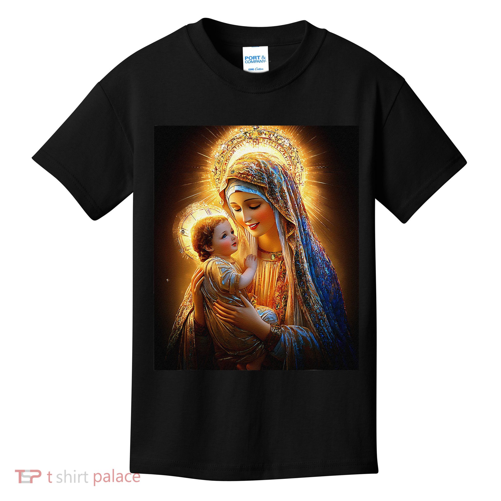 Virgin Mary and Baby Jesus Catholic Madonna and Child Gift Kids T-Shirt
