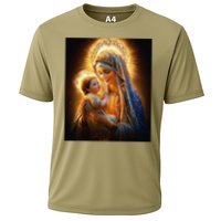 Virgin Mary and Baby Jesus Catholic Madonna and Child Gift Cooling Performance Crew T-Shirt