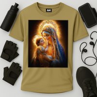 Virgin Mary and Baby Jesus Catholic Madonna and Child Gift Cooling Performance Crew T-Shirt
