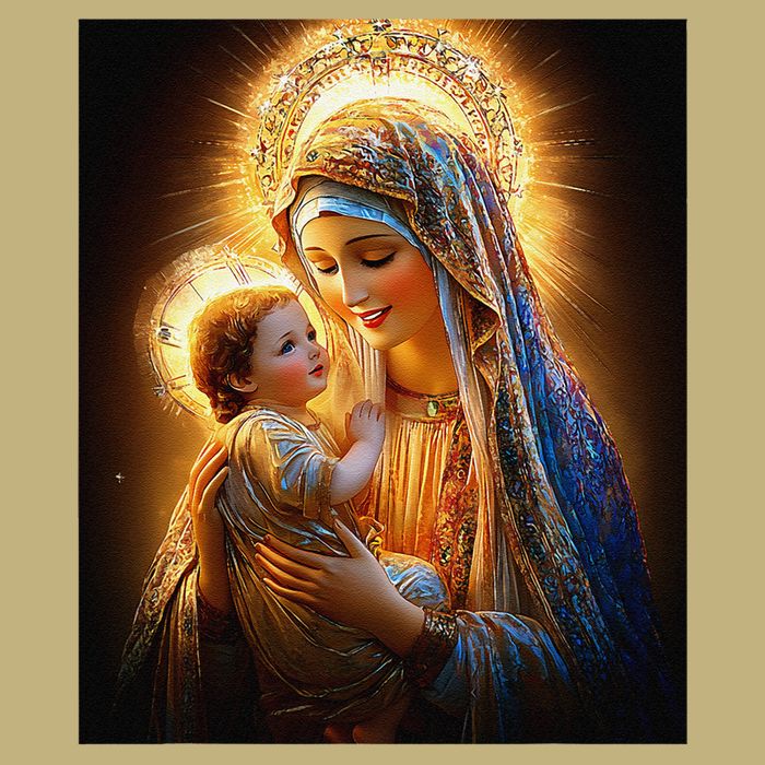 Virgin Mary and Baby Jesus Catholic Madonna and Child Gift Cooling Performance Crew T-Shirt