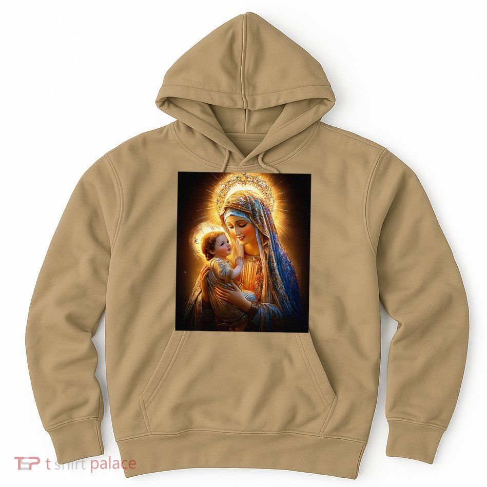 Virgin Mary and Baby Jesus Catholic Madonna and Child Gift Hoodie