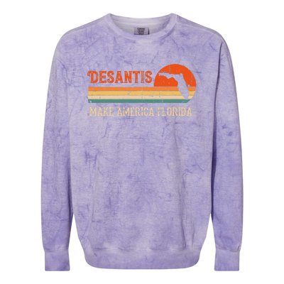 Vintage Make America Florida DeSantis 2024 Election Colorblast Crewneck Sweatshirt