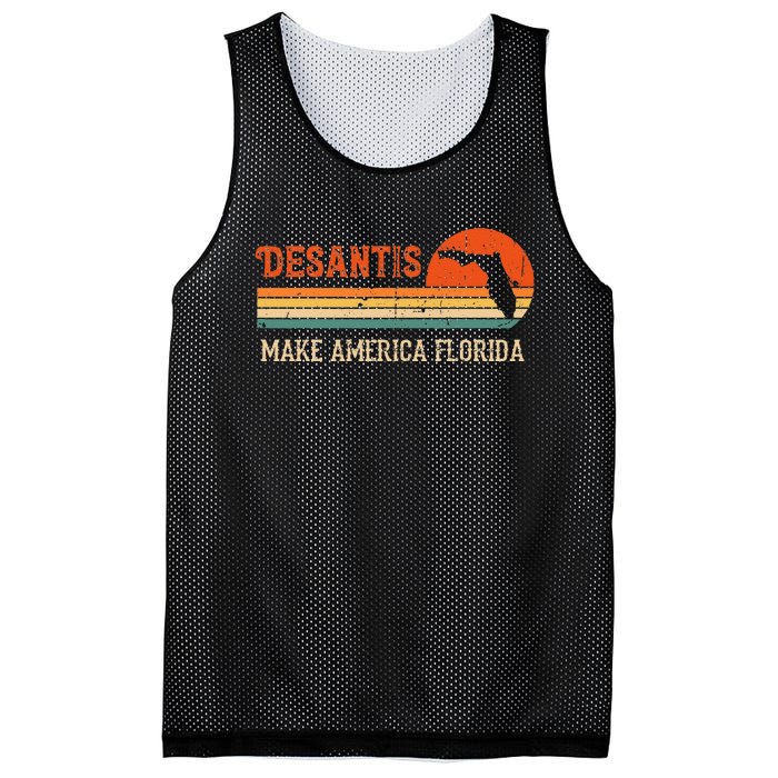 Vintage Make America Florida DeSantis 2024 Election Mesh Reversible Basketball Jersey Tank