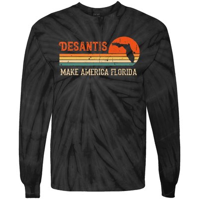 Vintage Make America Florida DeSantis 2024 Election Tie-Dye Long Sleeve Shirt