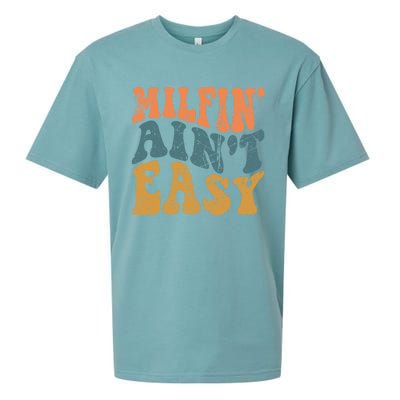 Vintage Milfin AinT Easy Funny Mom Cute Gift Sueded Cloud Jersey T-Shirt