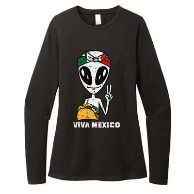 Viva Mexico Alien Cinco De Mayo Mexican Independence Day Womens CVC Long Sleeve Shirt