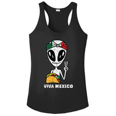 Viva Mexico Alien Cinco De Mayo Mexican Independence Day Ladies PosiCharge Competitor Racerback Tank