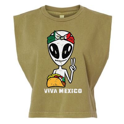 Viva Mexico Alien Cinco De Mayo Mexican Independence Day Garment-Dyed Women's Muscle Tee