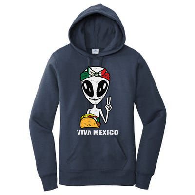 Viva Mexico Alien Cinco De Mayo Mexican Independence Day Women's Pullover Hoodie