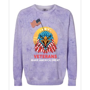 Veterans Make America Great Veterans Day Funny Gift For Melitary Great Gift Colorblast Crewneck Sweatshirt