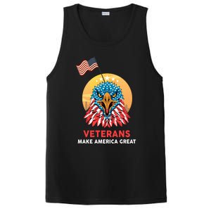 Veterans Make America Great Veterans Day Funny Gift For Melitary Great Gift PosiCharge Competitor Tank