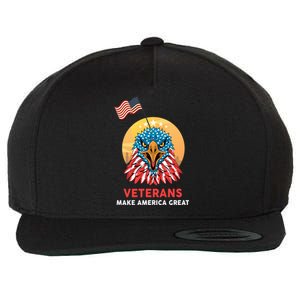 Veterans Make America Great Veterans Day Funny Gift For Melitary Great Gift Wool Snapback Cap