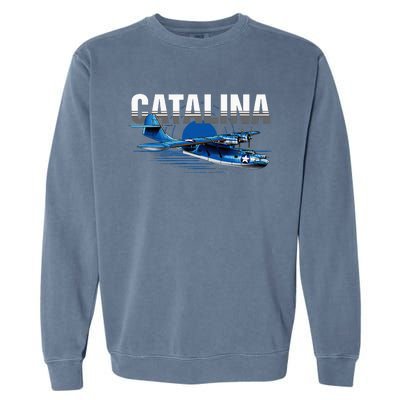 Vintage Military Aviation Flying Boat Garment-Dyed Sweatshirt