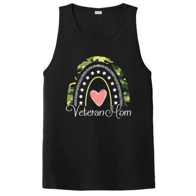 Veteran Mom Boho Rainbow Funny Veteran Mom Funny Gift PosiCharge Competitor Tank