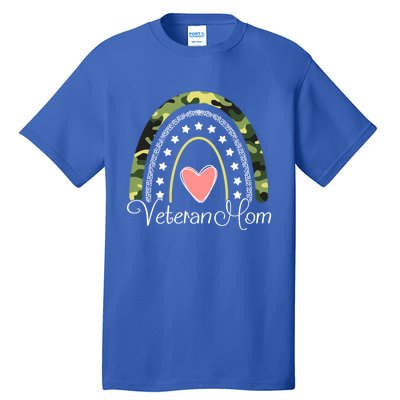 Veteran Mom Boho Rainbow Funny Veteran Mom Funny Gift Tall T-Shirt