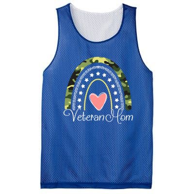 Veteran Mom Boho Rainbow Funny Veteran Mom Funny Gift Mesh Reversible Basketball Jersey Tank