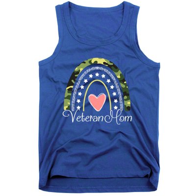 Veteran Mom Boho Rainbow Funny Veteran Mom Funny Gift Tank Top