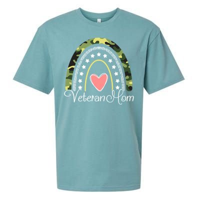 Veteran Mom Boho Rainbow Funny Veteran Mom Funny Gift Sueded Cloud Jersey T-Shirt