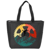 Vintage Mountain Biking Art For Mountain Biker Zip Tote Bag