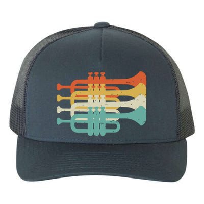 Vintage Marching Band Trumpet Player Retro Design Trumpeter Yupoong Adult 5-Panel Trucker Hat